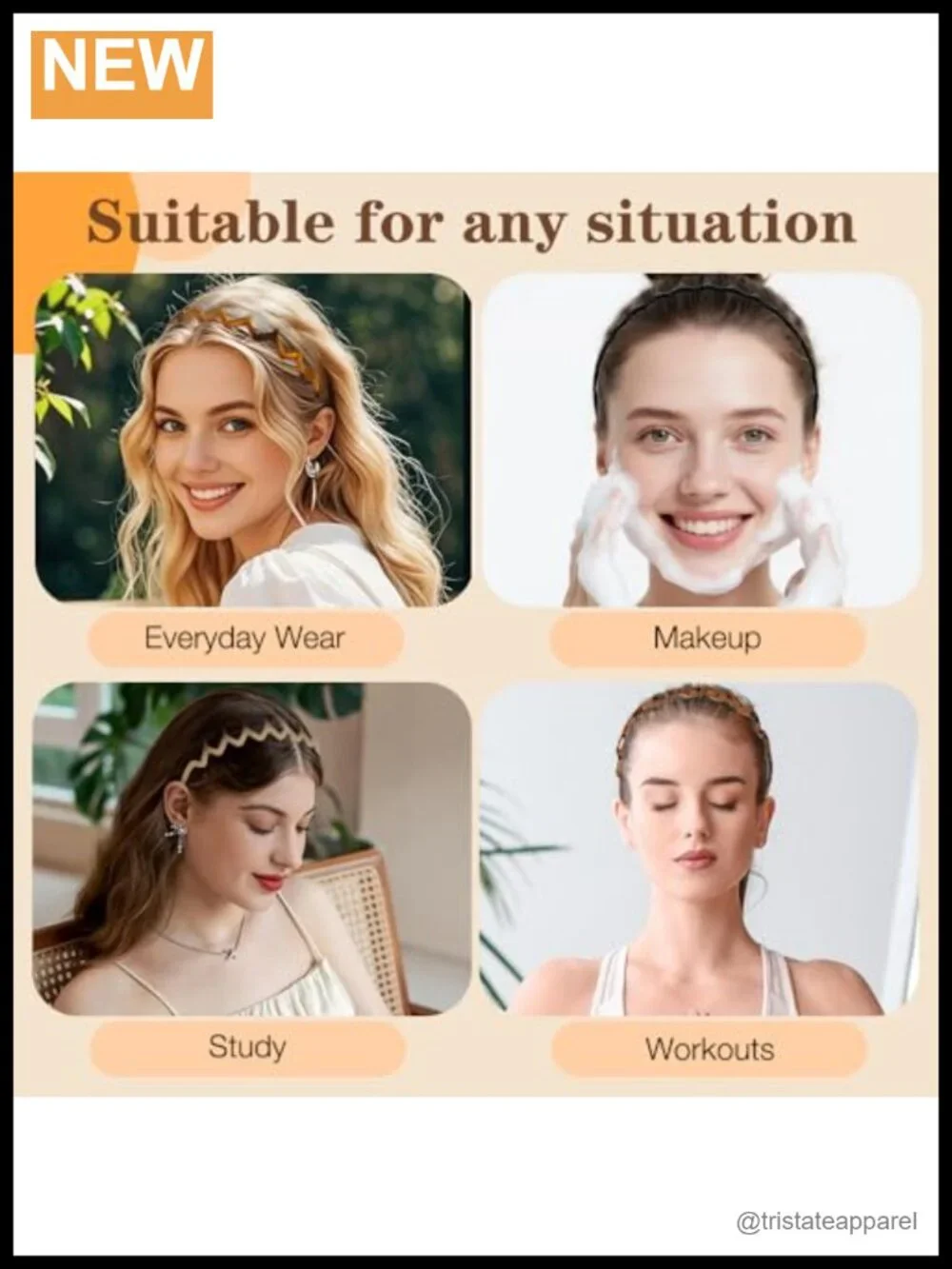 10 Pack Zig Zag Headbands for Women Non Slip Plastic Hair Bands 90s Retro